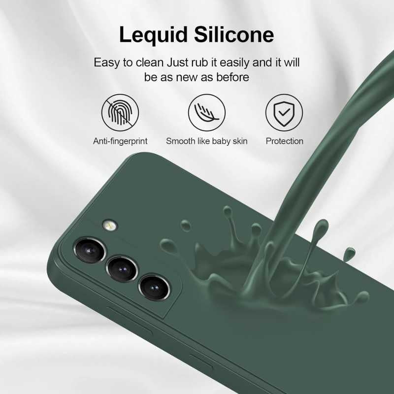 Compatible with Samsung S23 Case Samsung Green Matte Rubberized Camera Protection Liquid
