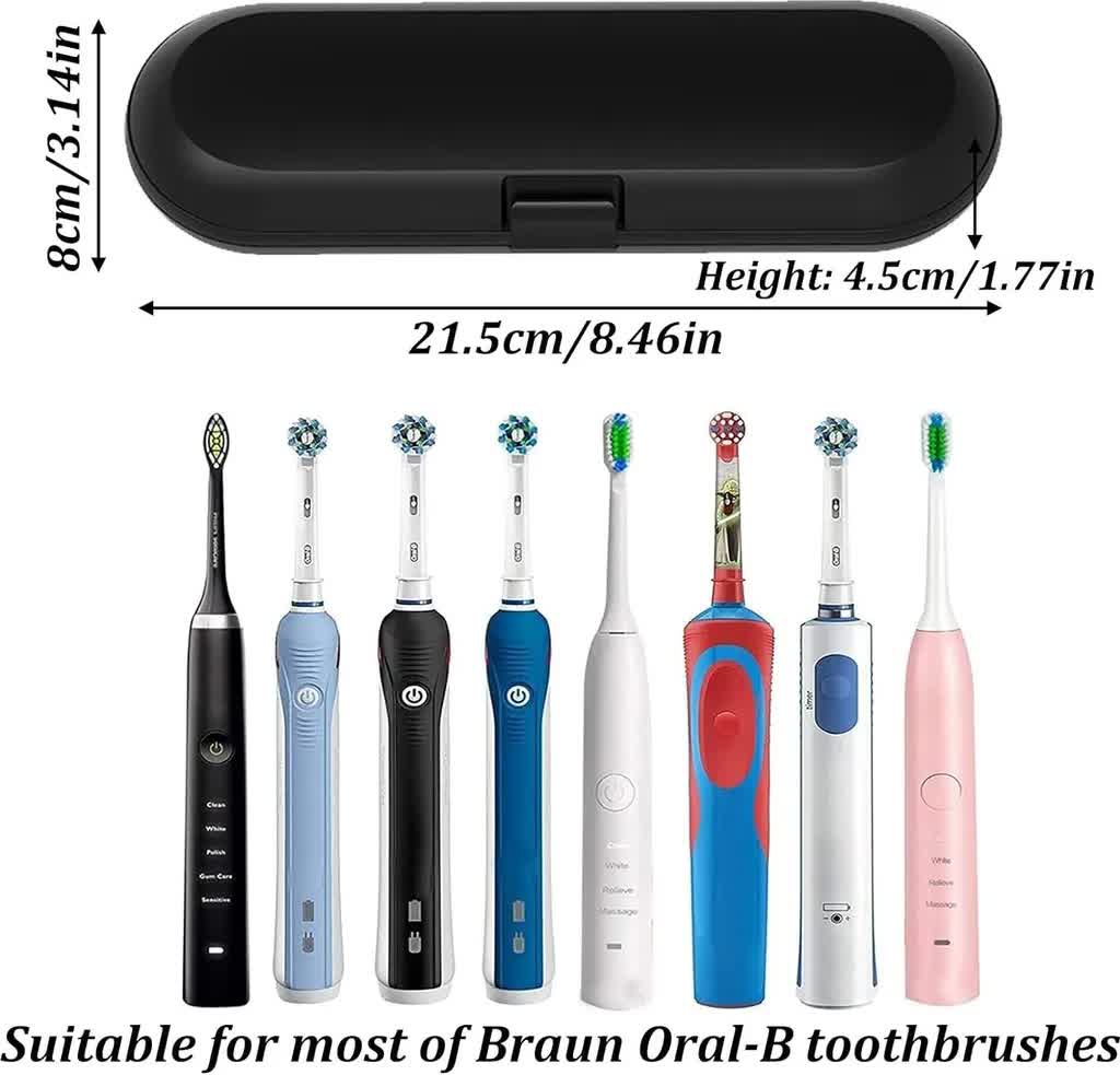 Electric Toothbrush Case – Dual-Pack Travel Holder for Braun, Compatible with Oral-B