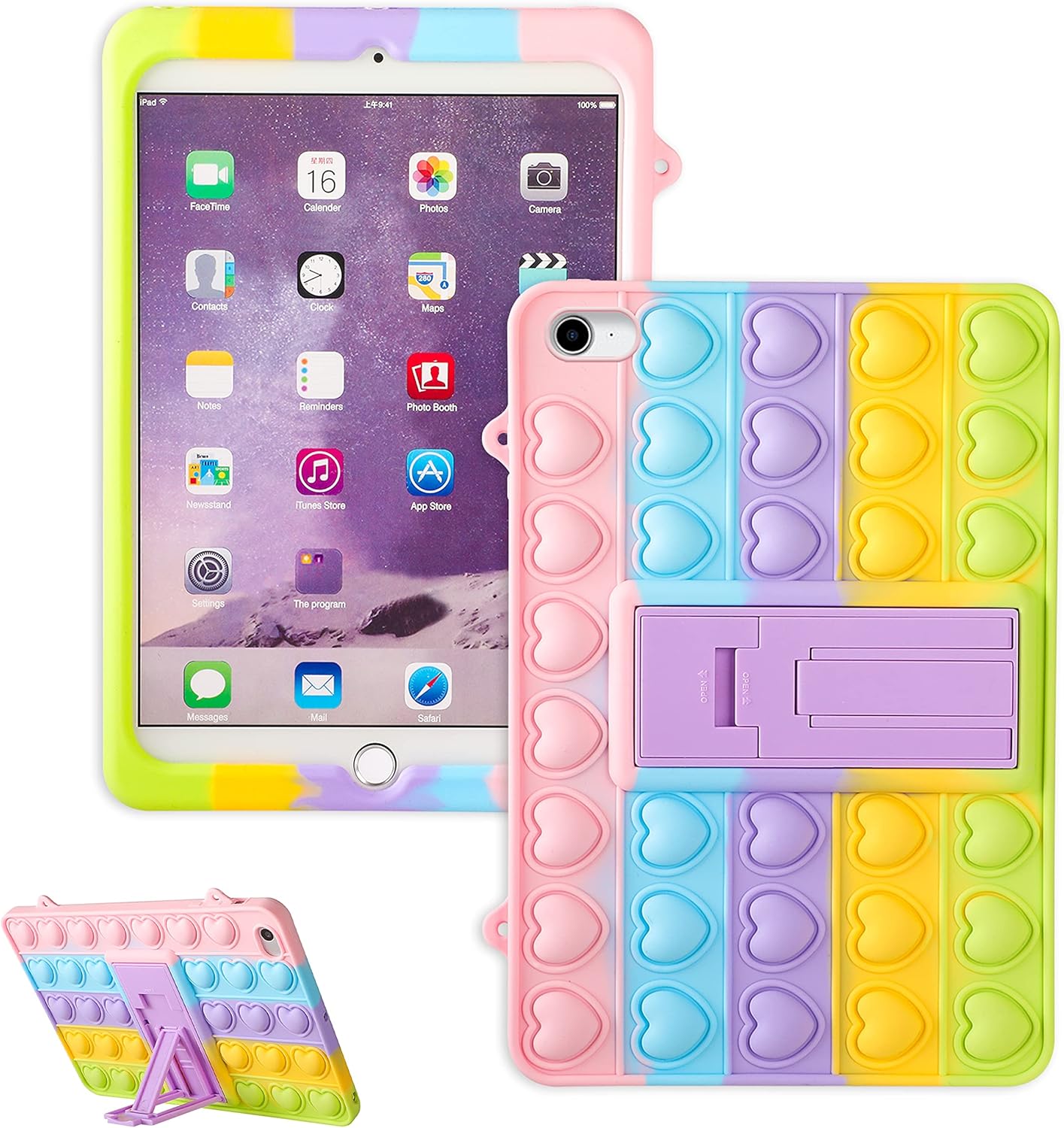 Case for iPad Air 2/iPad 6/ Pro 9.7\" Cartoon Funny Kawaii Cute Silicone Fun Cover Stylish Fashion Unique Design Fidget for Kids Case