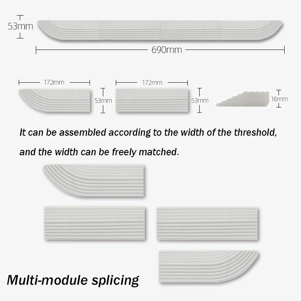 White Threshold Strip Compatible with Robot Vacuum Cleaner