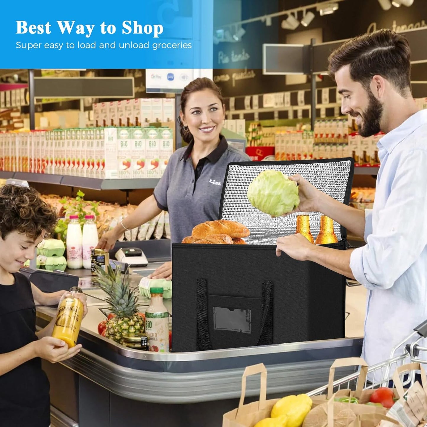 Cooler Bag 40L Insulated Soft Cooler Bag for Picnic Grocery and Food Delivery