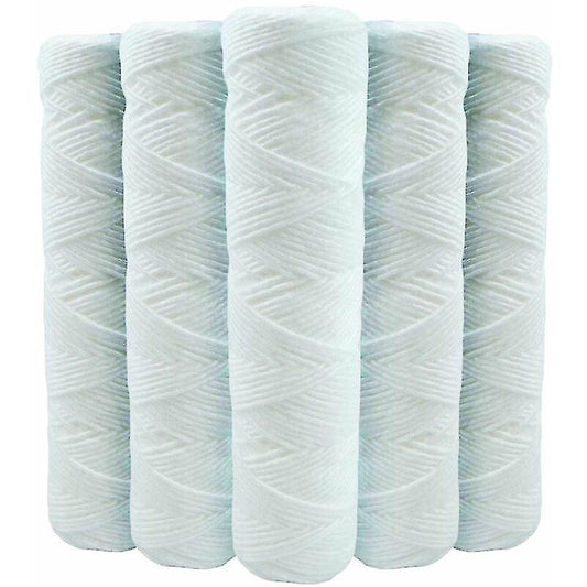 Set of 5 Spiral Water Filter Cartridges Anti-Sediment 10 Inch 254 mm - Compatible with 10 Inch Filters Made in France 5 Microns