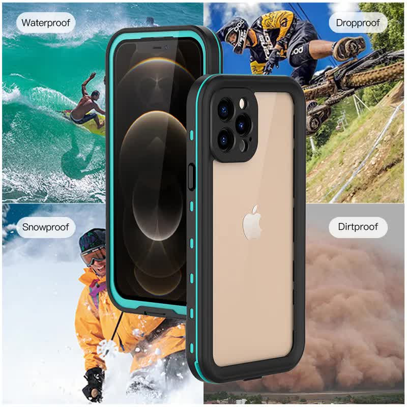 Waterproof Case for iPhone 15 14 13 12 11 XR XS Max 8 7 Pro Max Compatible with iPhone RedPepper Transparent IP68 Diving Swimming Protection with Strap