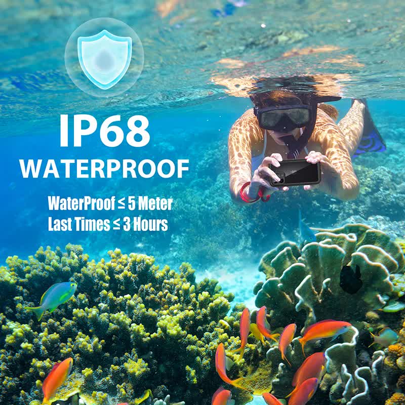 IP68 Waterproof Case for iPhone 15 14 13 12 11 Pro Max XS Max XR 7 8 RedPepper Transparent Protection Diving Underwater Swimming Outdoor Sports Black Black i-Phone 14 Pro