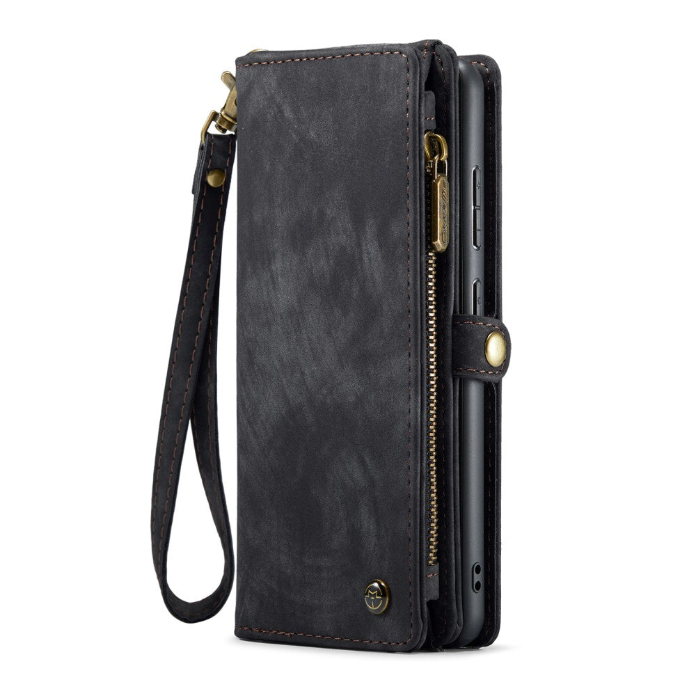 Galaxy S25 Wallet Case with Multi-Slot 2-in-1 Design Black Slim Protective Cover with Card Holder for Compatible with Samsung S25