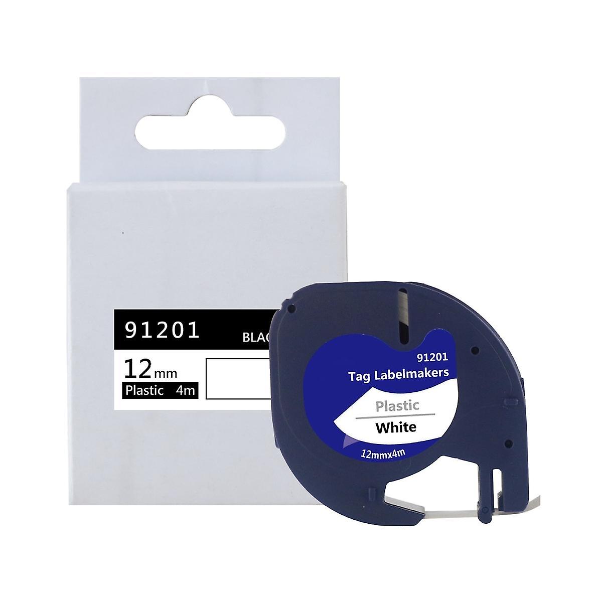 Letratag Refill Tape 5-Pack Black on White Compatible with Letratag 91331