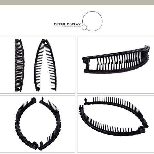 4pcs Banana Clips for Thick Hair, Vintage Fishbone Hair Clips Hair Accessories Compatible with Curly Hair