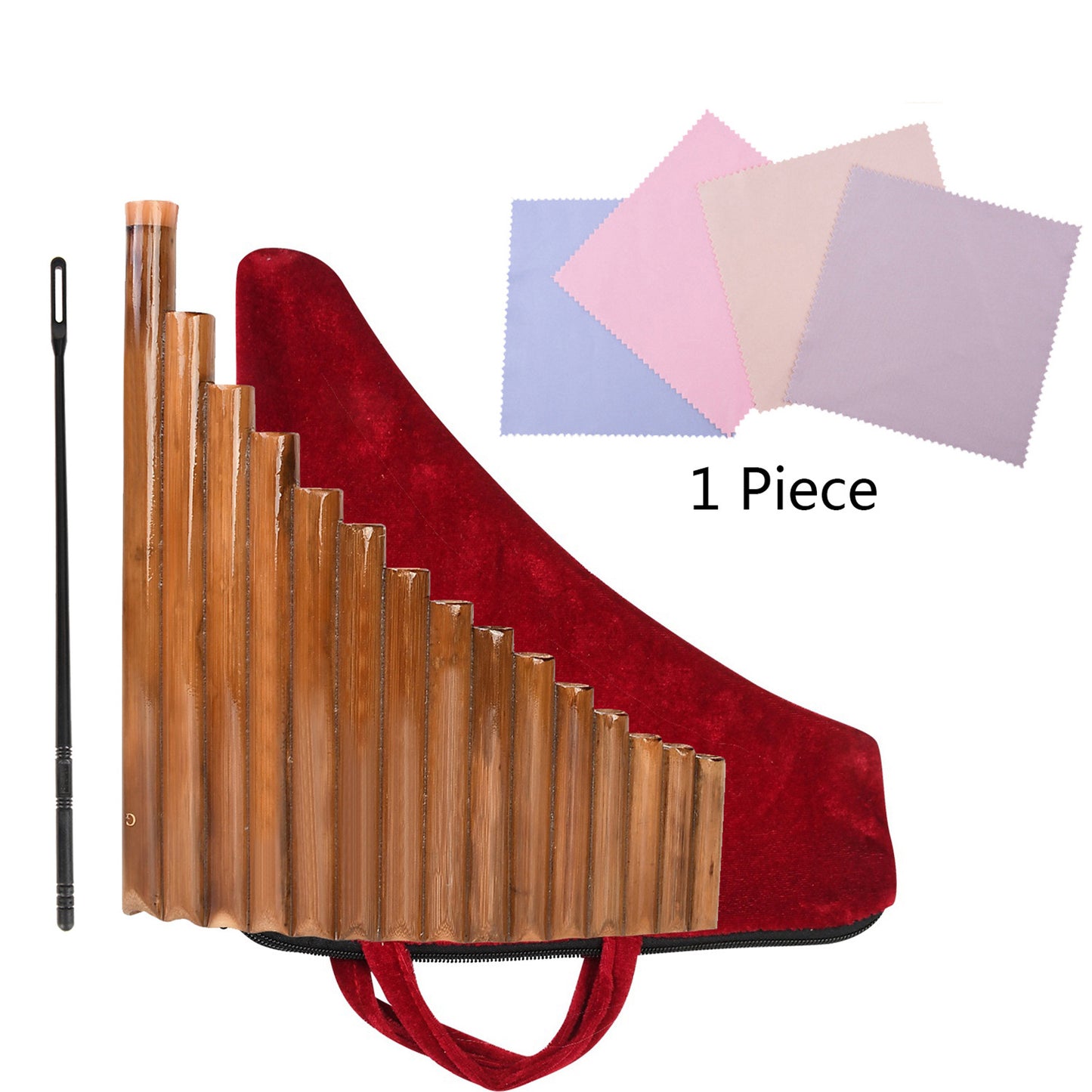 Handmade 15-Pipe Bamboo Pan Flute Natural Woodwind Instrument G-Tone