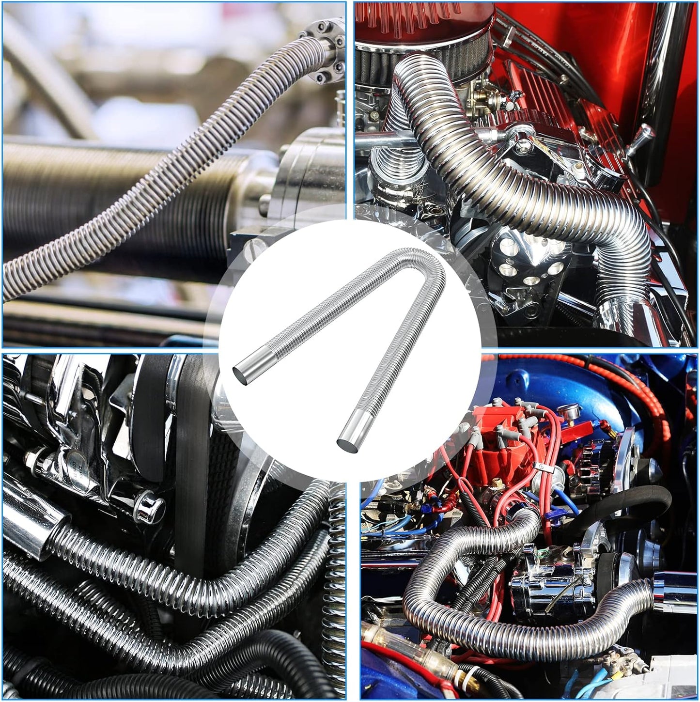 Exhaust Pipe for Parking Heater 60cm Stainless Steel with 2 Clamps Compatible with Diesel Heaters