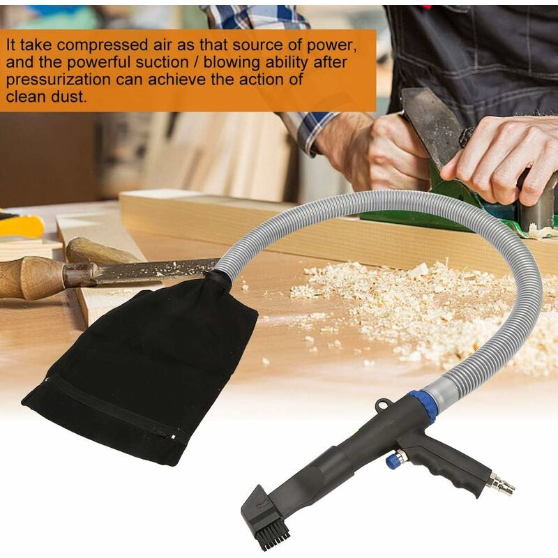 Pneumatic Vacuum Gun Air Blower and Suction Kit with Bags Tubes Accessories