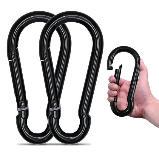 Heavy Duty Carabiners 2-Pack for Keys Camping Fishing, 10cm Length 4.9cm Width, Large Rope Connector