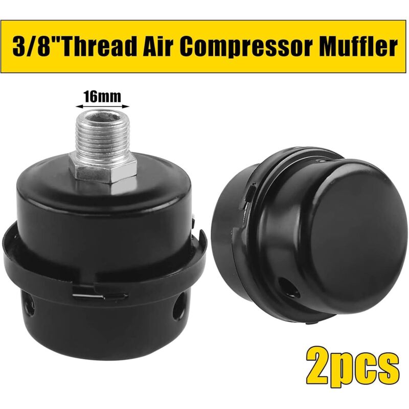 2 Pieces Air Filter Silencer, Air Compressor Filter Silencer, 3/8\" Air Compressor Filter 16.3mm