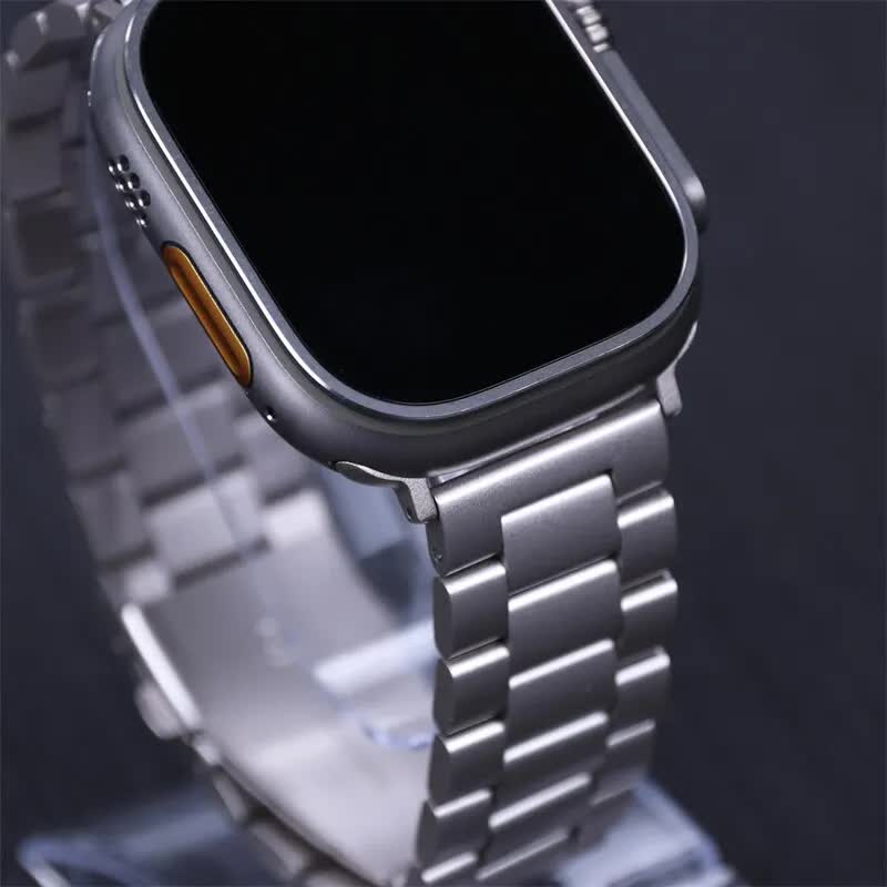Stainless Steel Band Compatible with Apple Watch Series 9 8 7 6 5 49mm 45mm 44mm 42mm Black Metal Bracelet