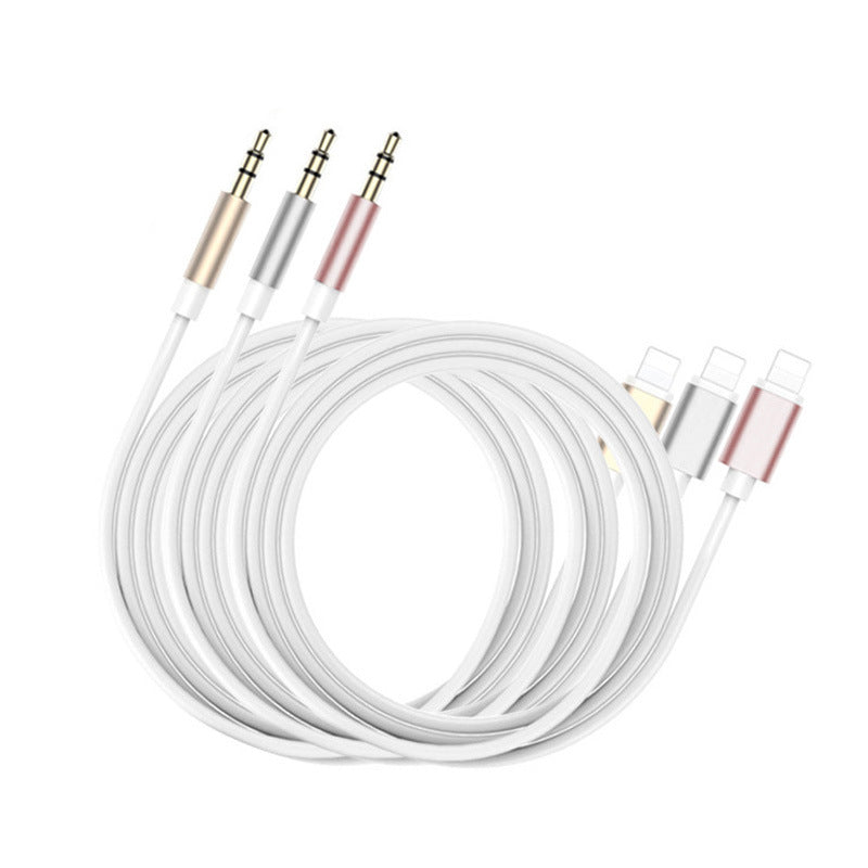 Compatible with Apple to 3.5mm Aux Car Cable iPhone, Silver 1m