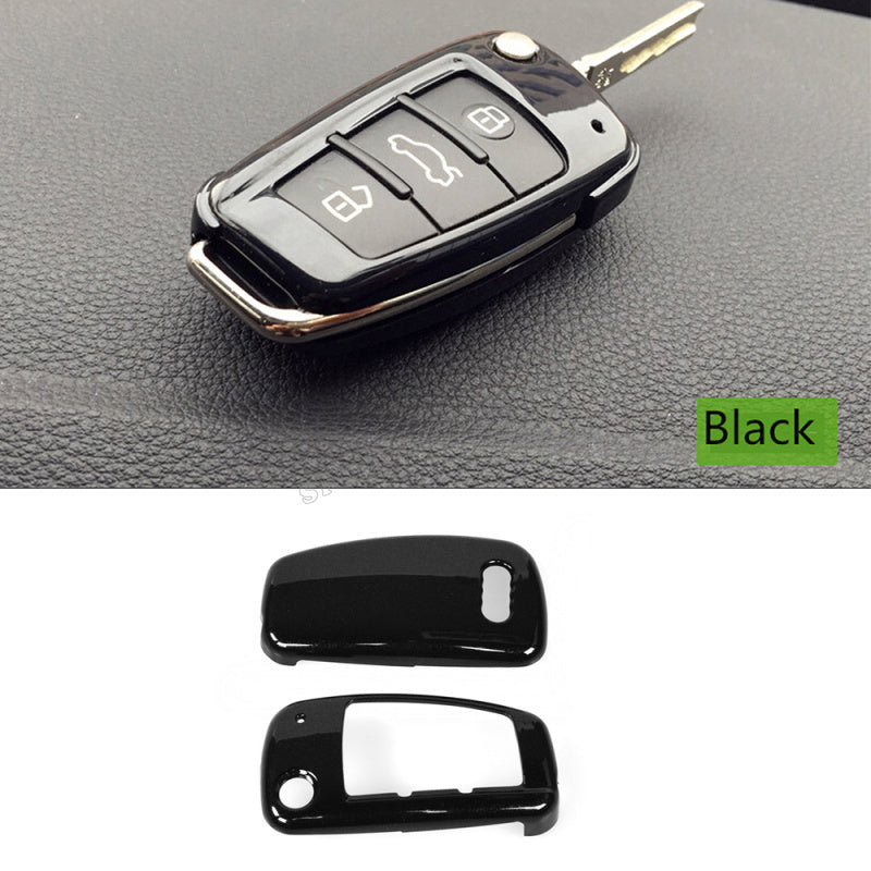 Black ABS Carbon Fiber Car Key Cover Case for Audi A6l A1 Q3 Q7 TT R8 A3 S3 S3 ABS Black