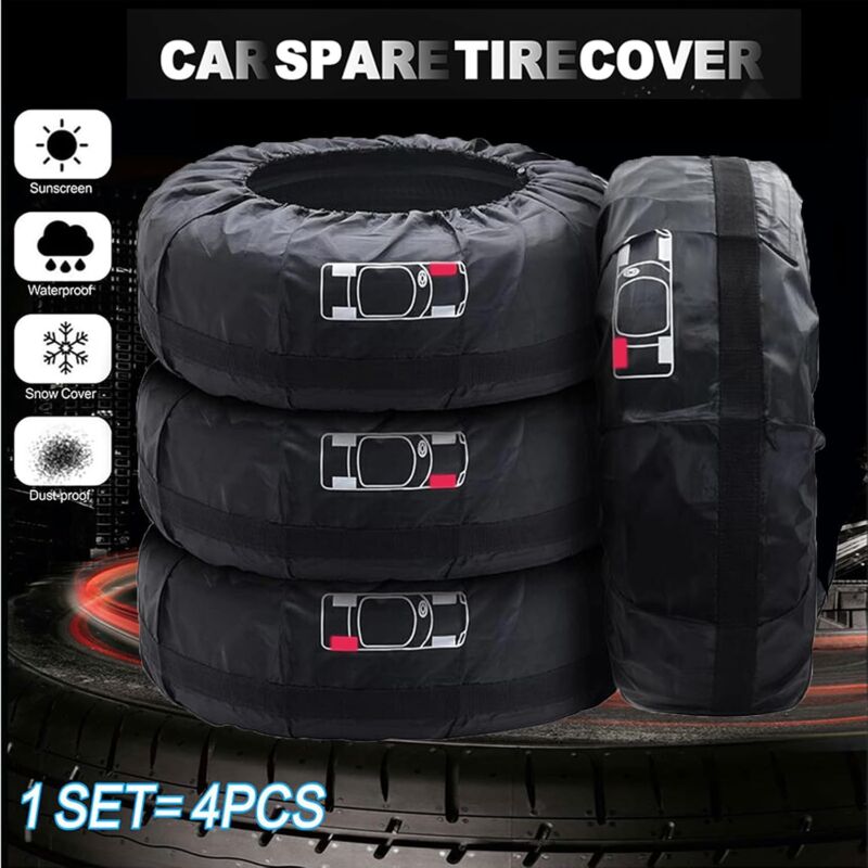 4 pcs Car Tire Covers 19-23\" Waterproof Dustproof Car Wheel Protector (Diameter 80cm)