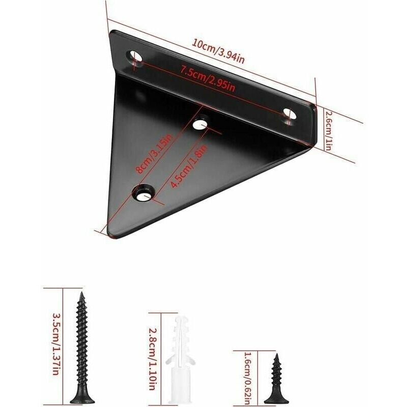 Floating Shelf Brackets 4 pcs Invisible Triangle Metal Wall Shelf Brackets for Shelves
