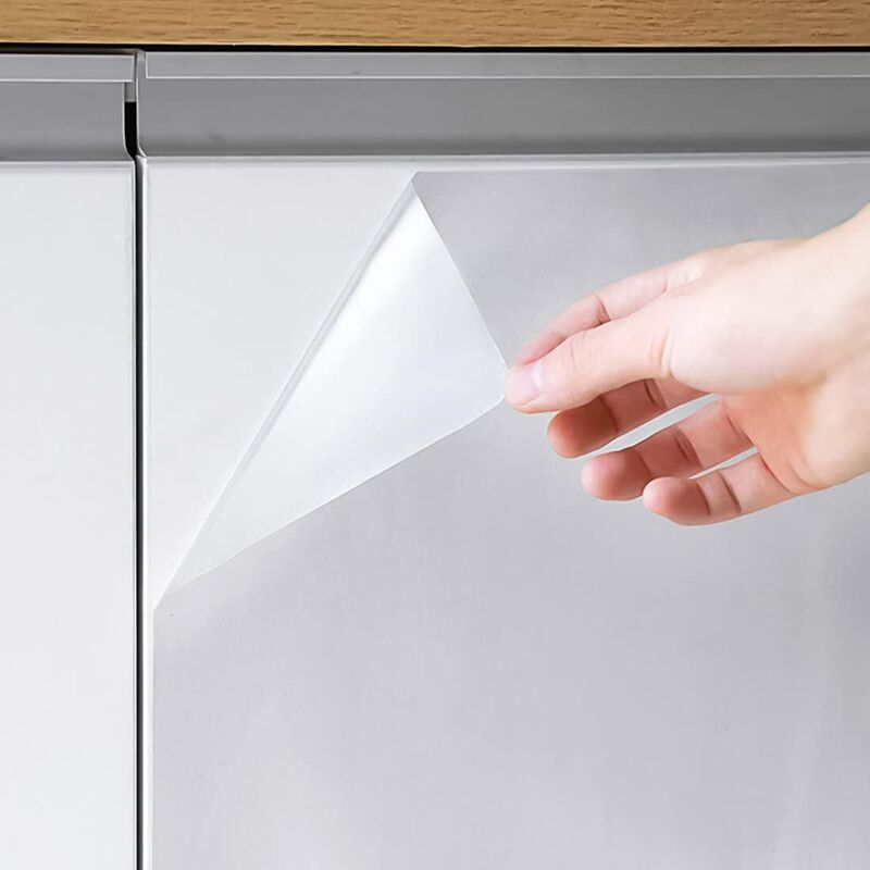 Oil-Resistant Waterproof Vinyl Roll, 45x500cm, Transparent Self-Adhesive Film for Kitchen Wall and Furniture Protection, Decorative Film