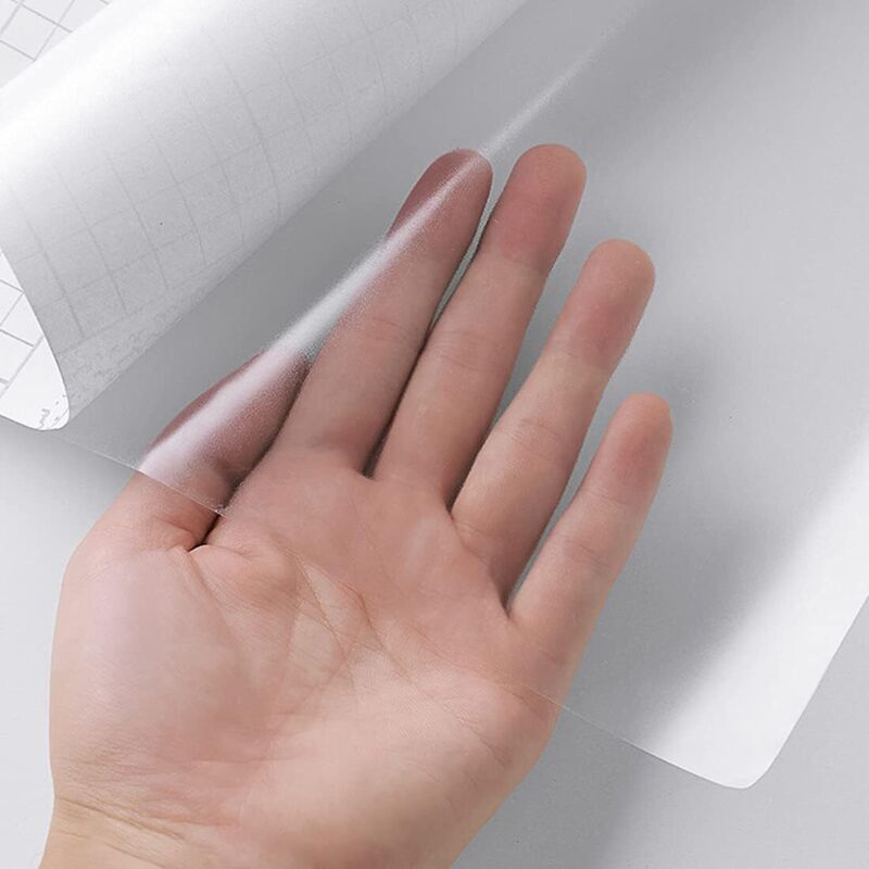 Oil-Resistant Waterproof Vinyl Roll, 45x500cm, Transparent Self-Adhesive Film for Kitchen Wall and Furniture Protection, Decorative Film