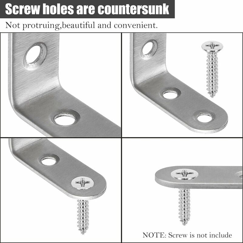 Stainless Steel Corner Brackets 40x40mm 13pcs Furniture Repair Silver Compatible with Furniture Brands