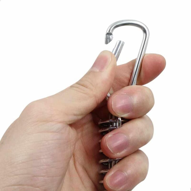 Tension Spring Buckle Compatible with Sun Sail Awnings Camping Tents 4 pcs Stainless Steel Brackets with 4 Springs 8 Carabiners