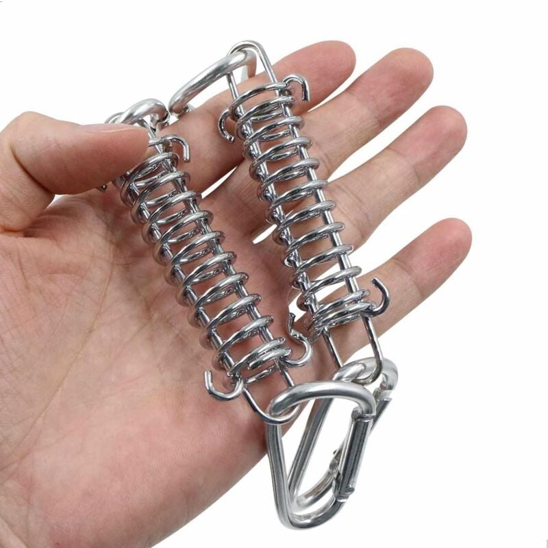 Tension Spring Buckle Compatible with Sun Sail Awnings Camping Tents 4 pcs Stainless Steel Brackets with 4 Springs 8 Carabiners
