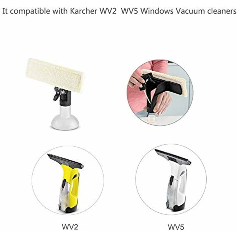 Kärcher WV2 WV5 Premium Plus Window Cleaner Replacement Microfiber Pads 3 Pack