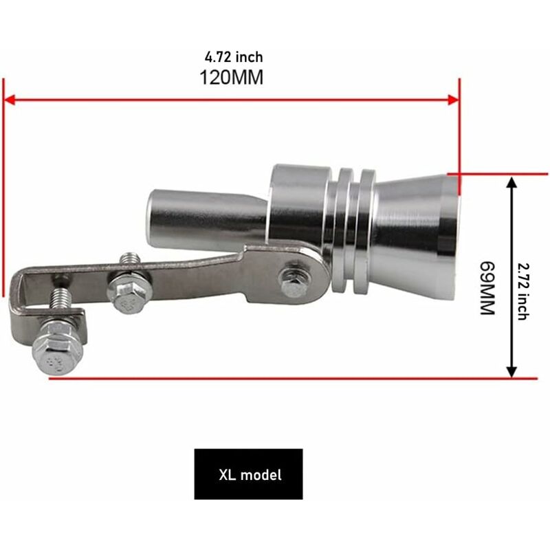 Turbo Whistle Simulator Aluminum Exhaust Whistle Universal Fit for 56mm to 85mm Pipes Exhaust Compatible with Universal Car