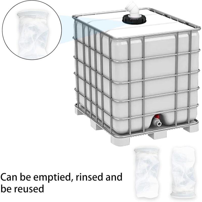 163mm Nylon Rainwater Filter with Lid, 45° Inlet, Washable, Compatible with IBC Water Tank DN 150