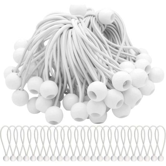 Elastic Rubber Straps with Balls for Marquees Tents Banners Tarpaulins 50 Pack