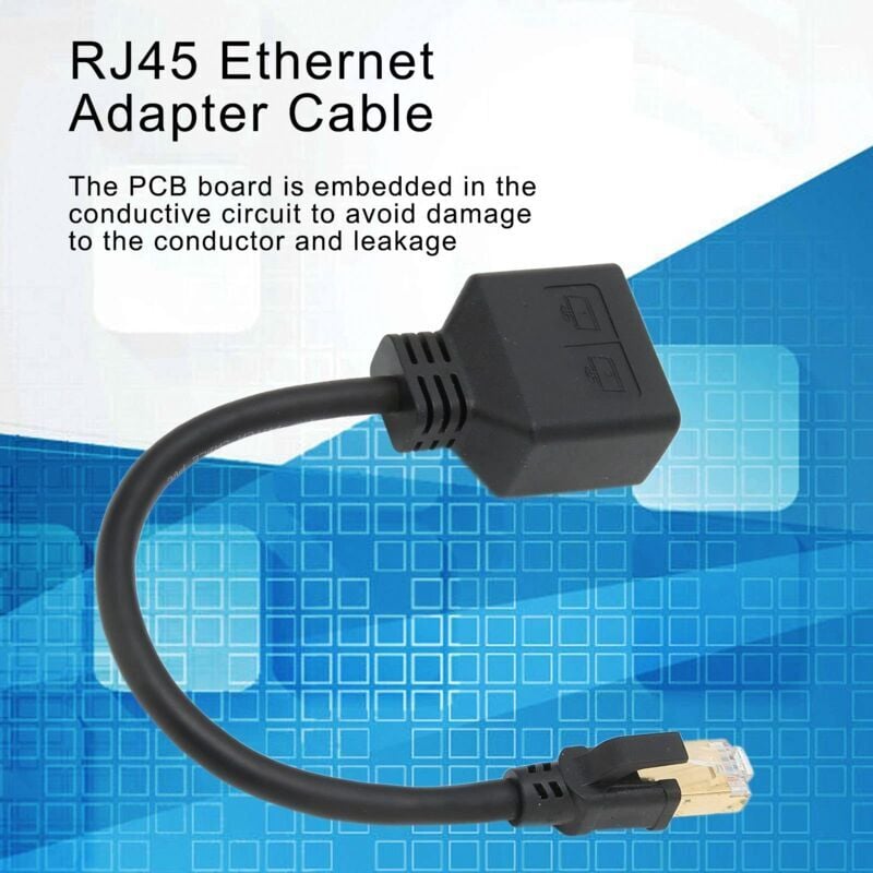 RJ45 Splitter Adapter 1 to 2 Port CAT8 Network Ethernet Splitter for Home Office
