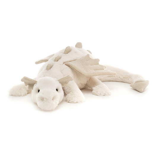 Snow Dragon Soft Toy, Huge 66 cm - Mythical Plush Toy - Classic Children's Gift white