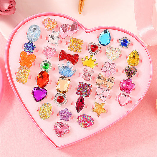 Assorted Princess Ring Toys - Children's Party Gift Set, 36pcs