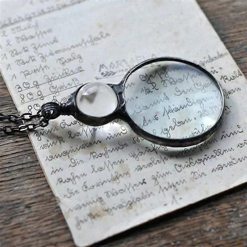 Magnifying Glass Necklace for Reading, Elderly Gift, Book Accessory green