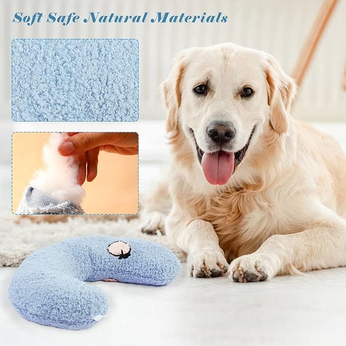 Comforting Cat Pillow for Anxious Dogs, Soft U-Shaped Dog Bed with Plush Toy for Better Sleep