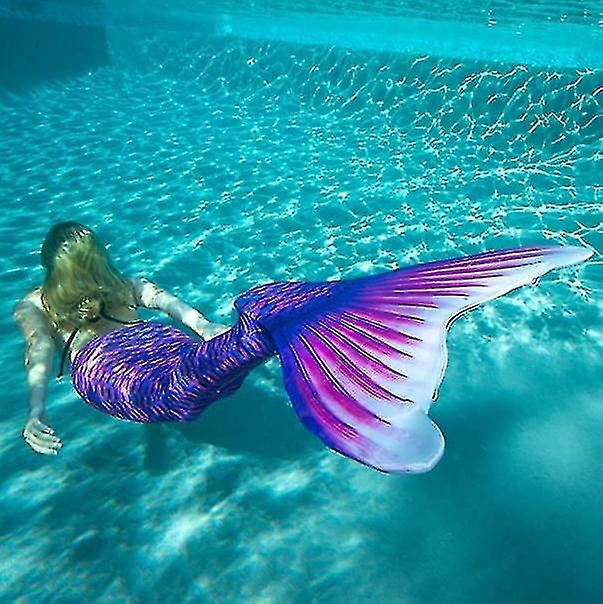 Children's Mermaid Tail for Swimming with Monofin, Purple, Adult Size XL, Compatible with Water Play