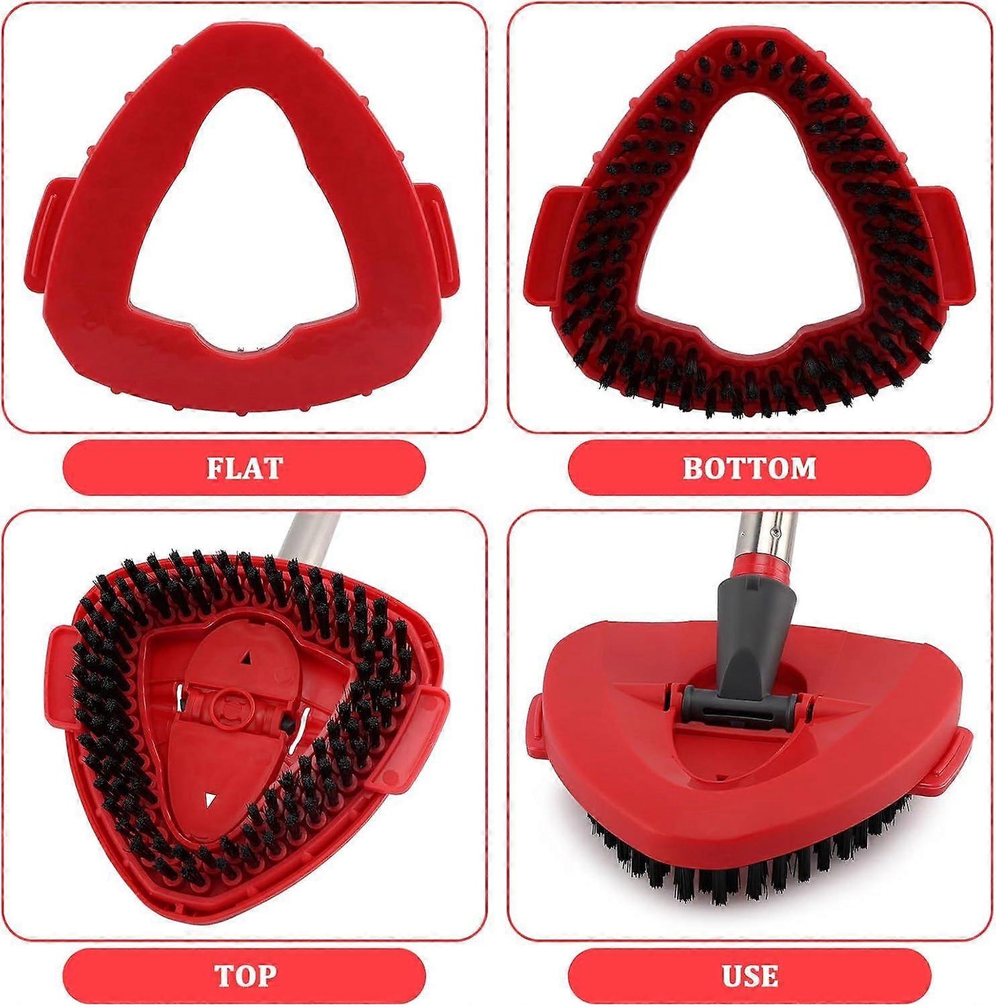 Mop Heads Replacement Scrubbing Brush Mop Head for Vileda Turbo Spin Mop, Hard Bristle Carpet Brush Cleaning Brush for Bathroom Garage Kitchen1x Brush 1x Brush Red