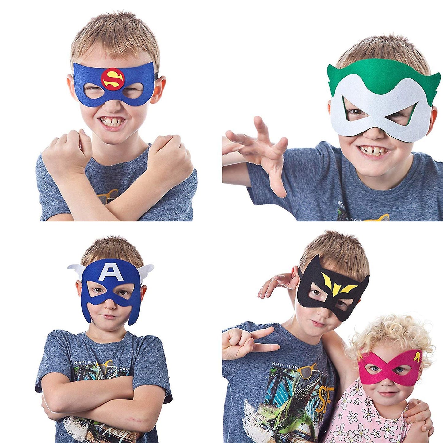 Superhero Masks 32 Pack Kids Party Favors Felt Elastic Masks