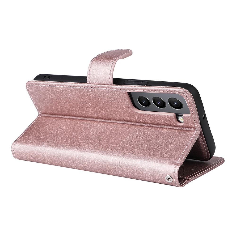 Compatible withSamsung S22 Magnetic 2-in-1 Phone Case Wallet Pink Pink Gold