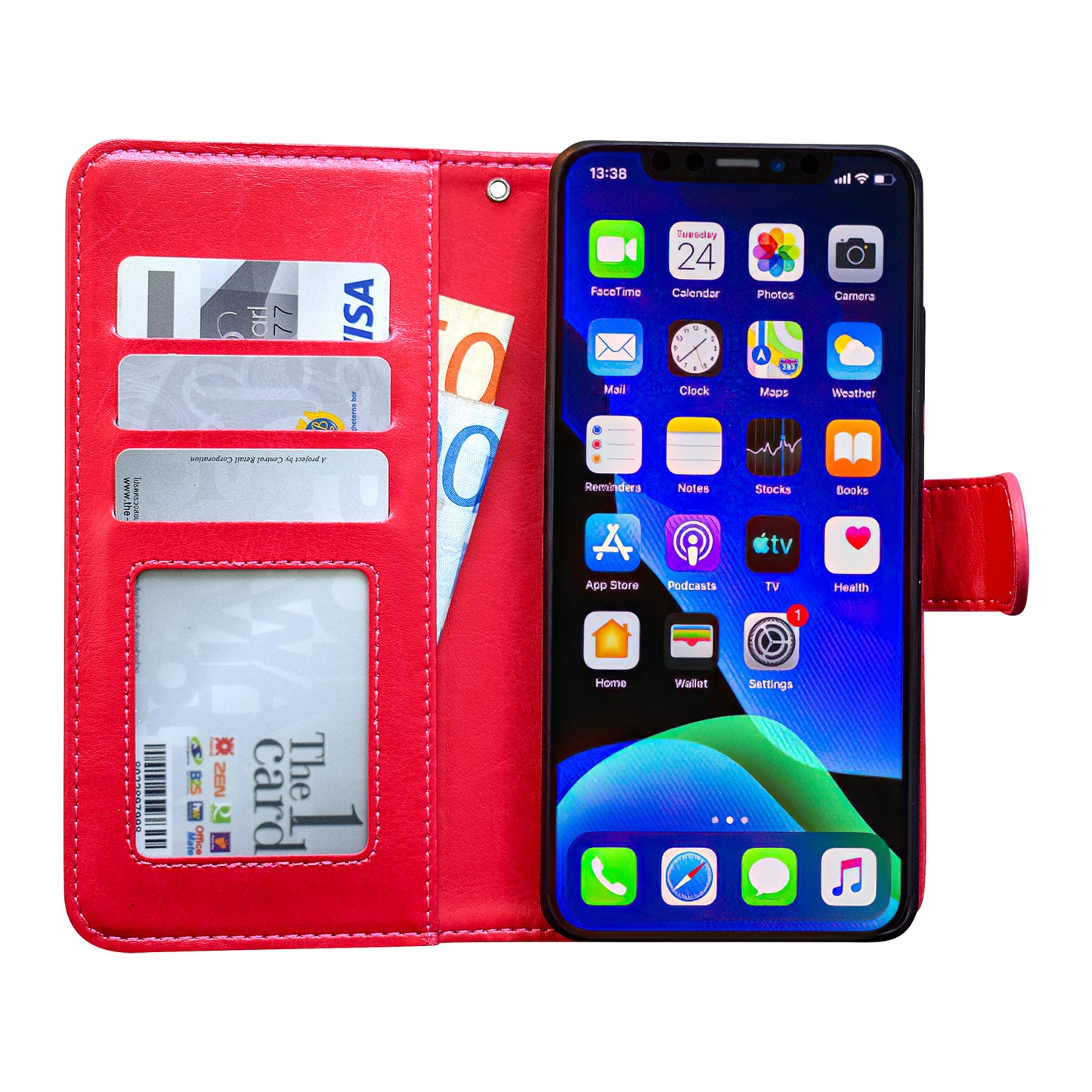 iPhone 12 Leather Case Protection Black Compatible with iPhone 12
