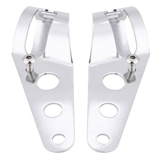 Motorcycle Headlight Mount Bracket Fork Tube Clamp Kit 35-43mm Chrome for Chopper Cafe Racer