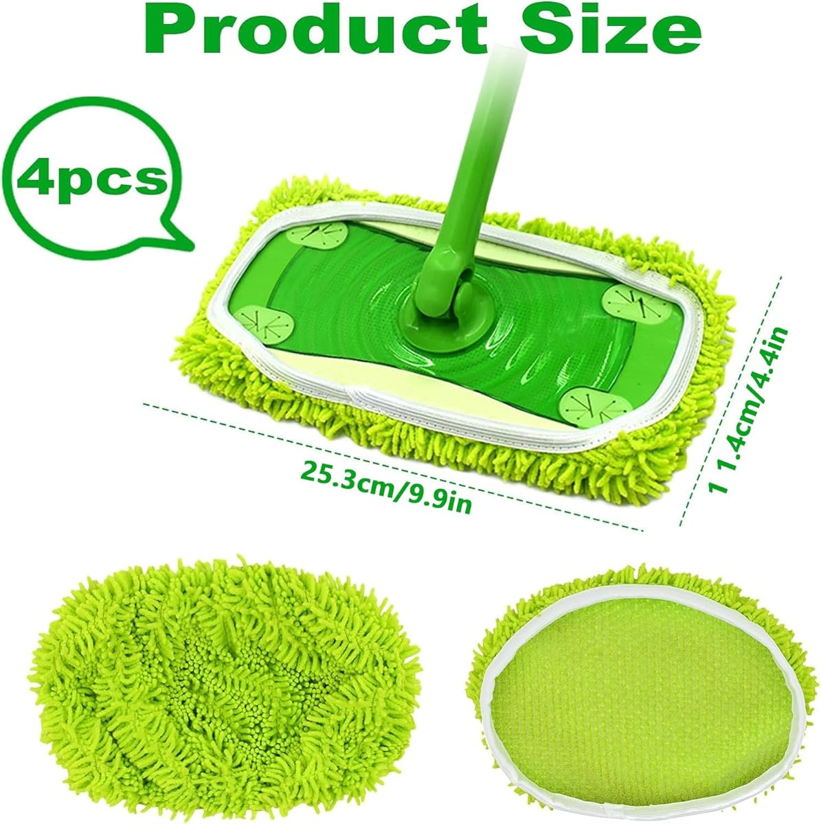 Microfiber Mop Refill Cloths for Swiffer Sweeper and Steam Mops, Reusable Washable Pads for Tile Floors