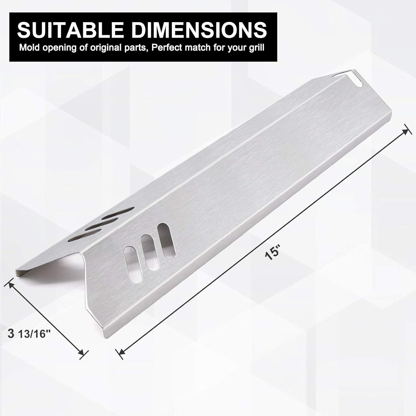 Heat Tents for Dynaglo Dyna-Glo DGF493BNP, Backyard Grill BY13-101-001-12 BY14-101-001-02, BHG BH13-101-099-01 BH15-101-099-02 GBC1562W Grills, 4-Pack Heat Plates Heat Shields