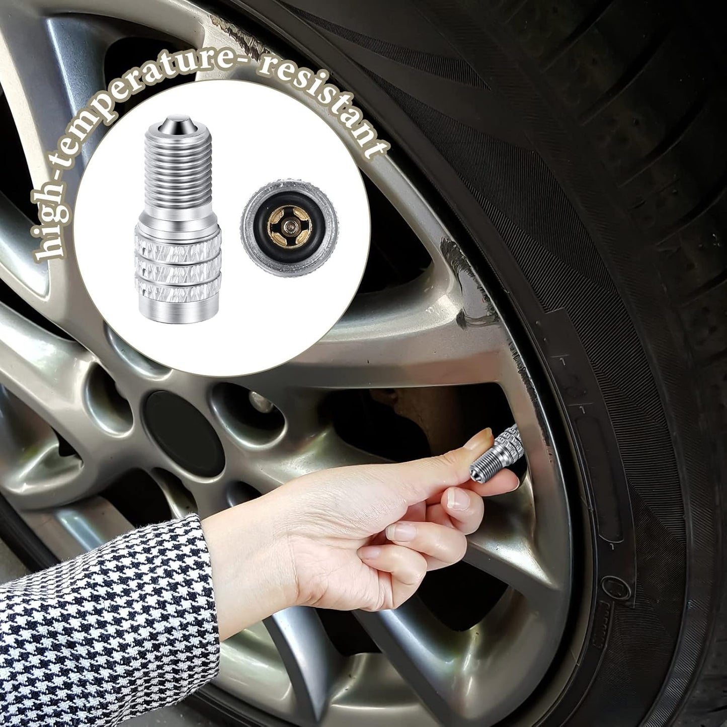 16 Pack Double Valve Stem Cap Inflate Tire Valve Caps Flow Through Tires Cap for High Pressure Truck Car RV Semi Bus Tires