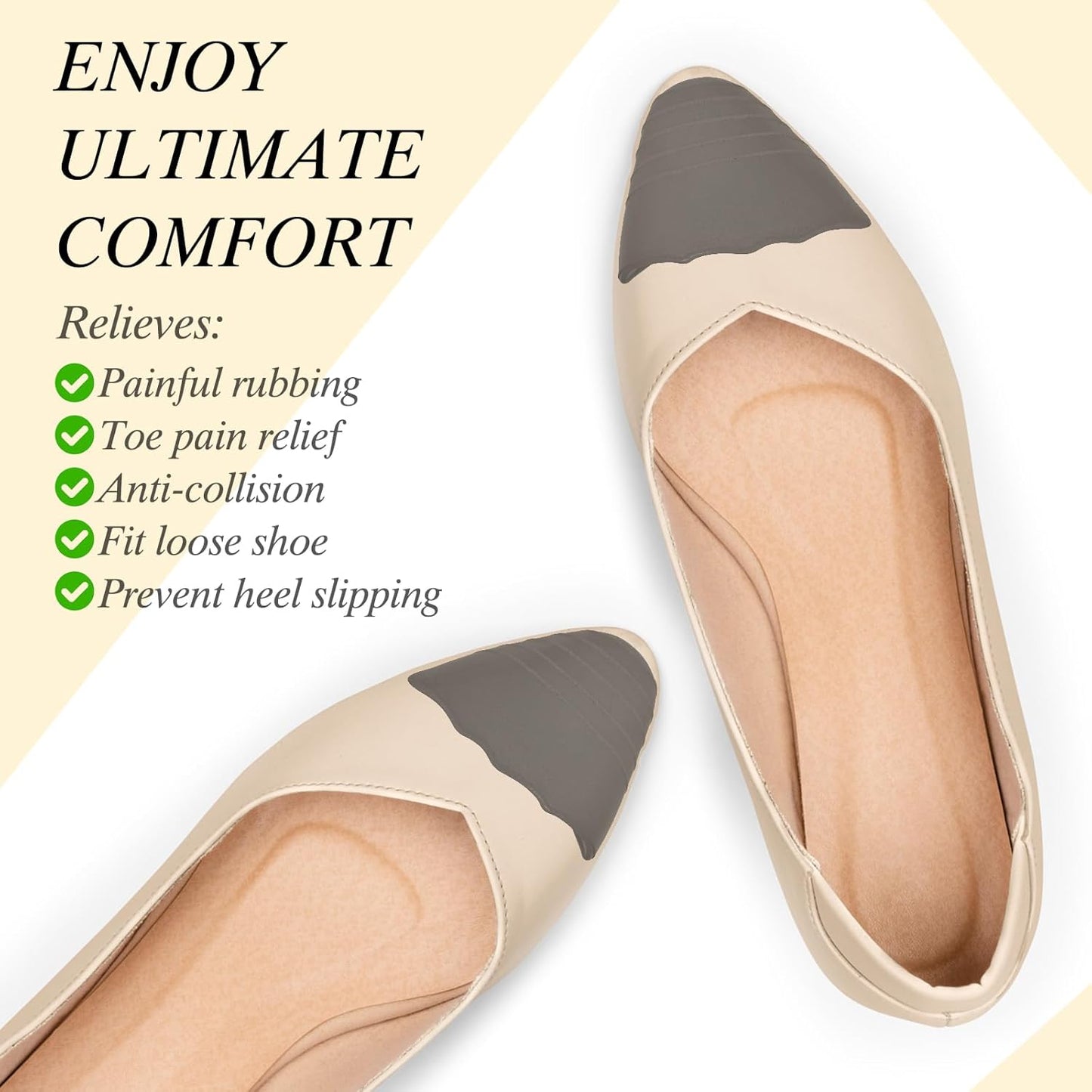 Shoe Filler Insert, Shoe Filler for Shoes Too Big, Toe Cushion Fillers Make Shoes Fit, Shoe Filler for Loose Shoe, Prevent Heel Sliping, One Size Fits Shoe Inserts for Women and Men (Blcak, 3 Pairs)