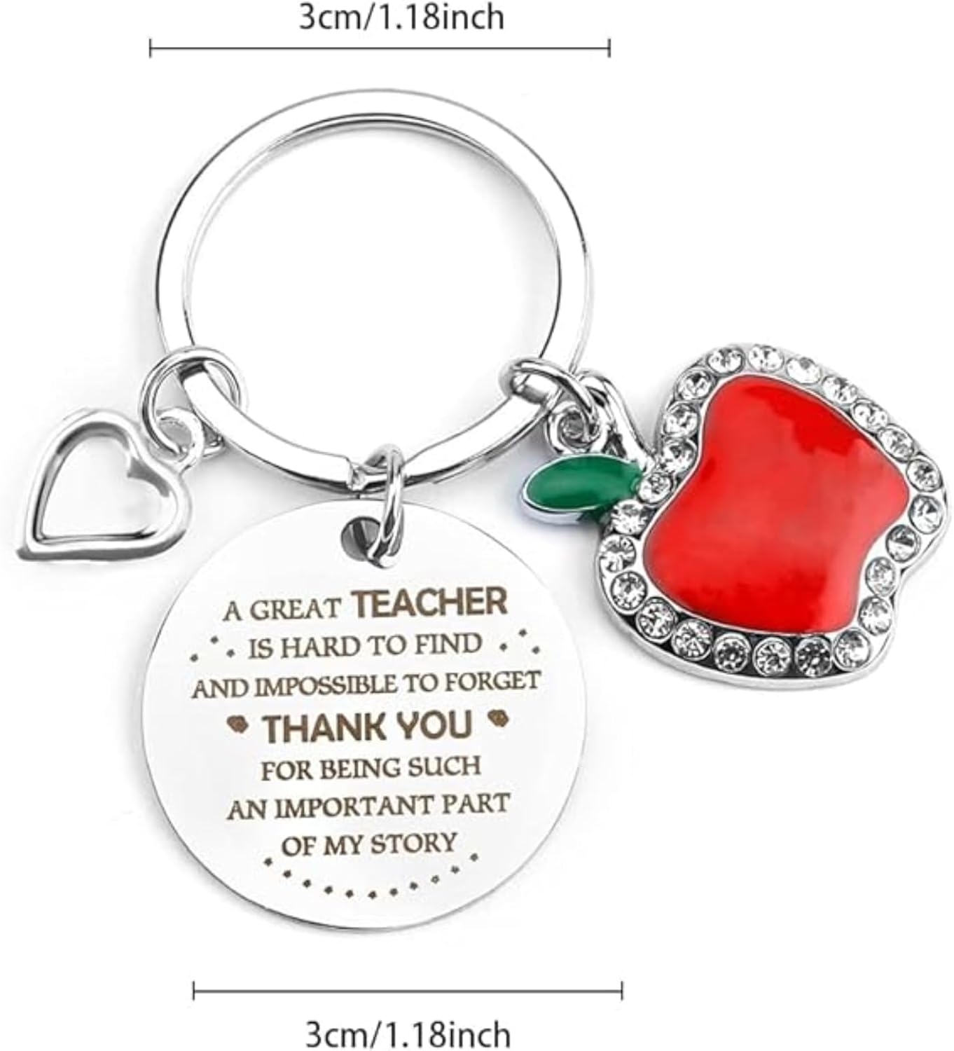 Personalized Teacher Appreciation Keychain, Thank You Gifts for Teachers