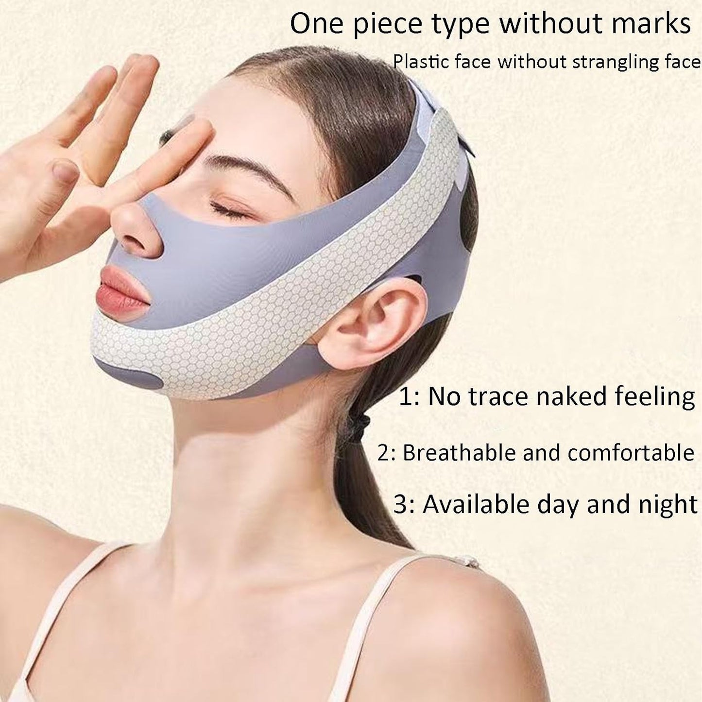 V Line Lifting Mask Chin Strap For Sleeping Reusable，Face Lift Tape Face Slimmer For Women，Jaw Trainer（Pink. Black. Blue）Variety Of Options.(Pink,2PCS)