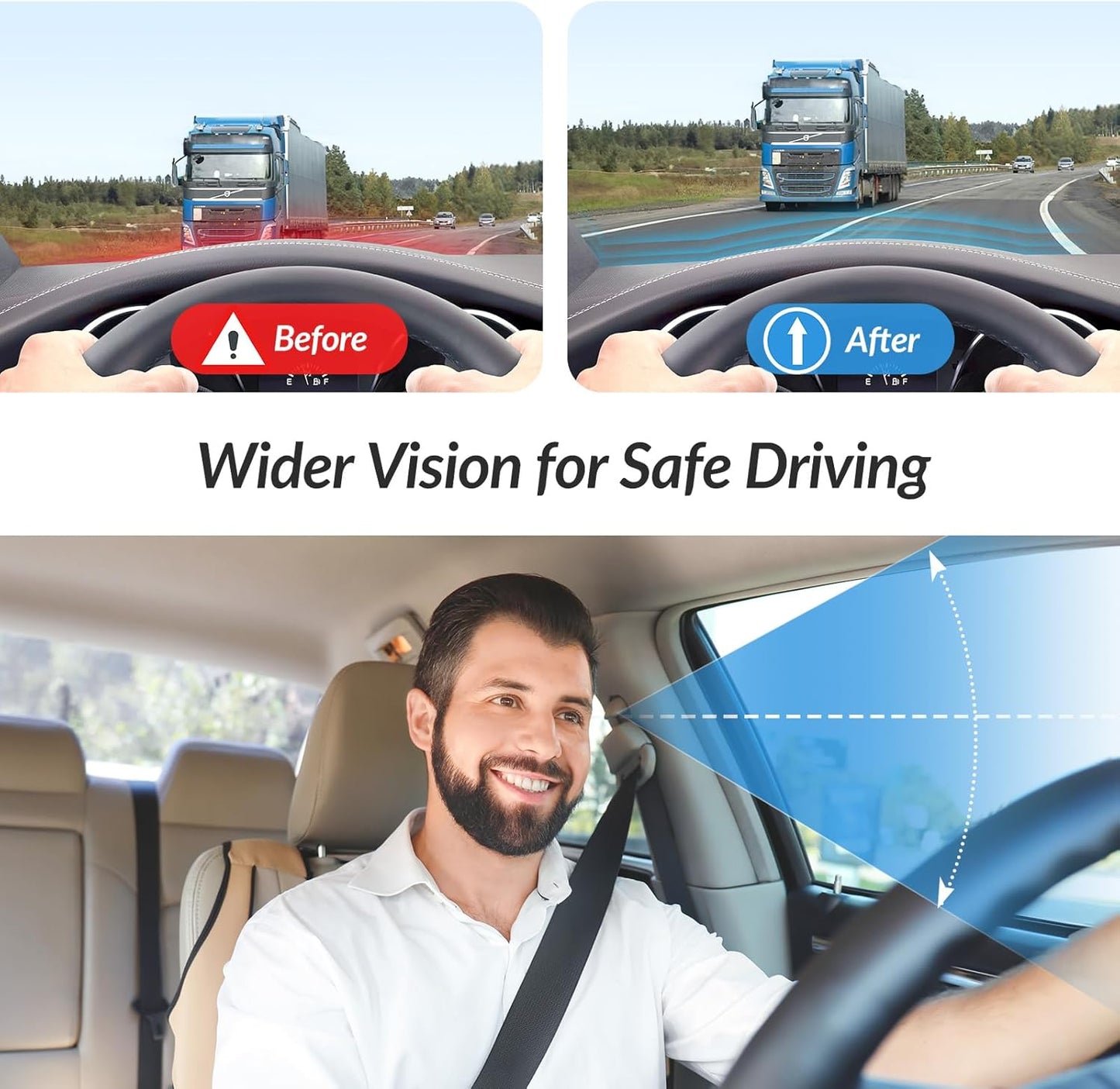 Wedge Car Seat Cushion for Driving, Innovative Seat Cushion with Honeycomb Gel & Memory Foam for Enhanced Breathability & Support, Car Cushions for Hip Pain Relief, Improve Vision/Posture, Black