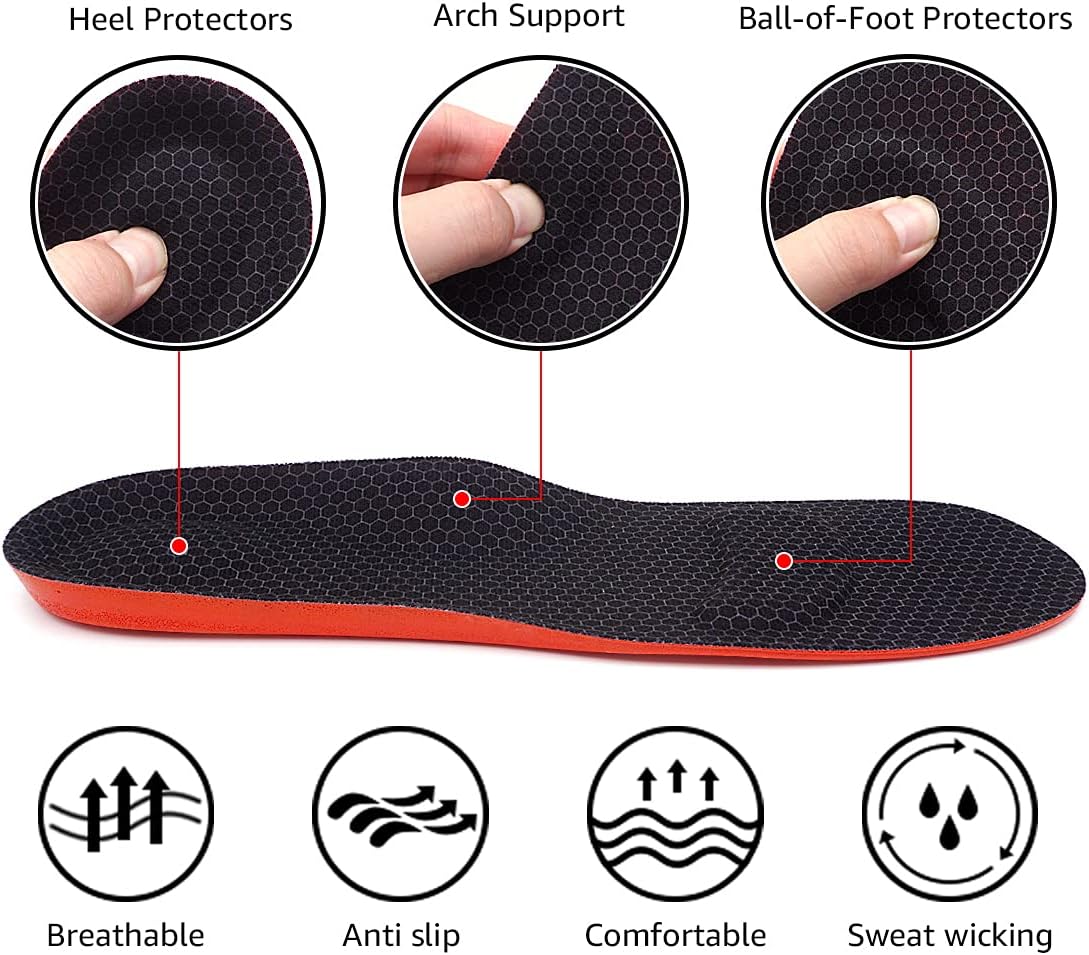 Arch Support Insoles, Relief from Plantar Fasciitis, Metatarsal and Heel Pain, Comfortable Breathable Shoe Inserts, Shock Absorption for Women and Kids (Small)