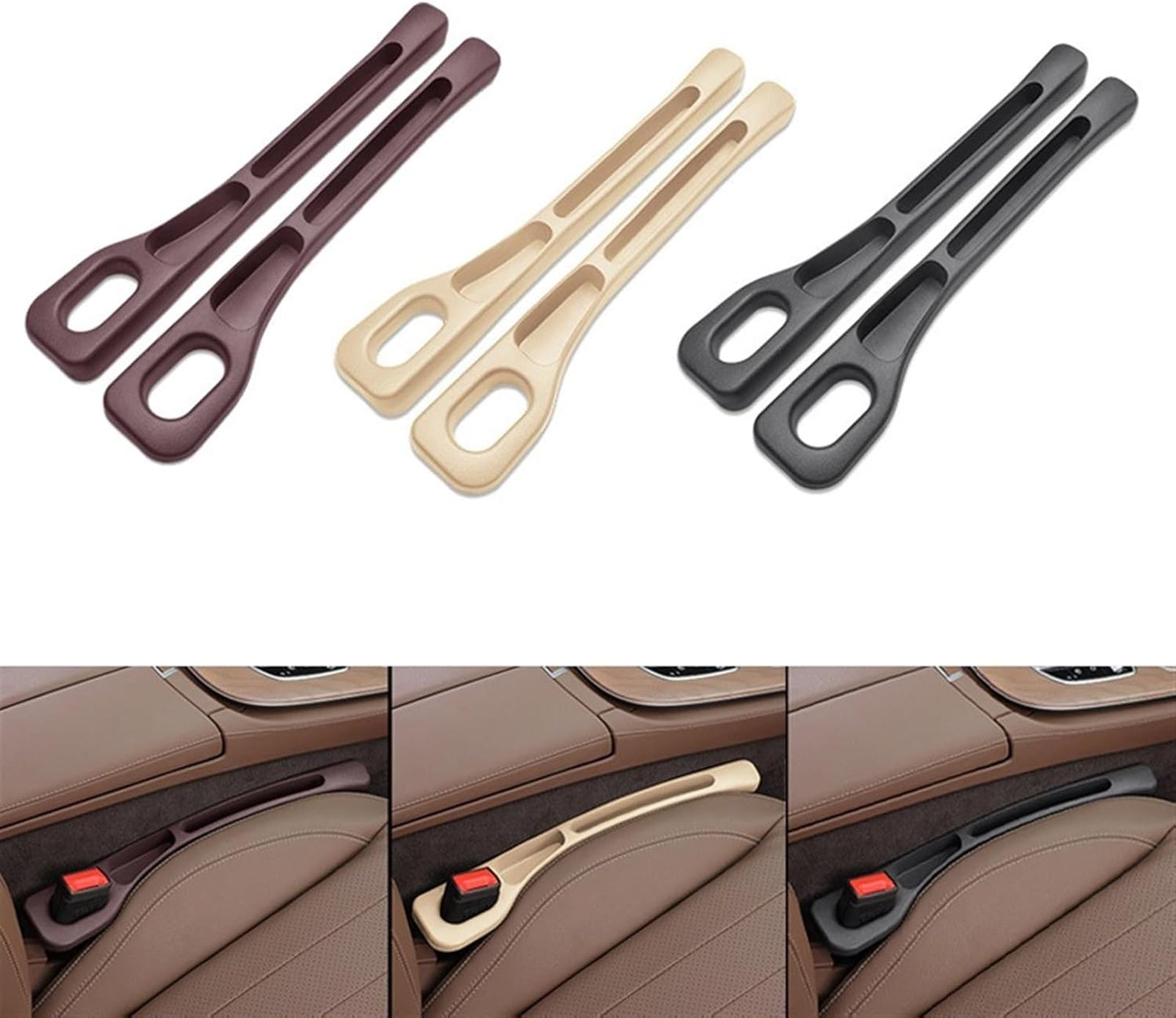 1 Pair Universal Car Seat Gap Plug Strip Side Seam Car Gap Filler Leak Proof Seat Gap Storage Organizer Interior Decoration(Black 1 Pair)